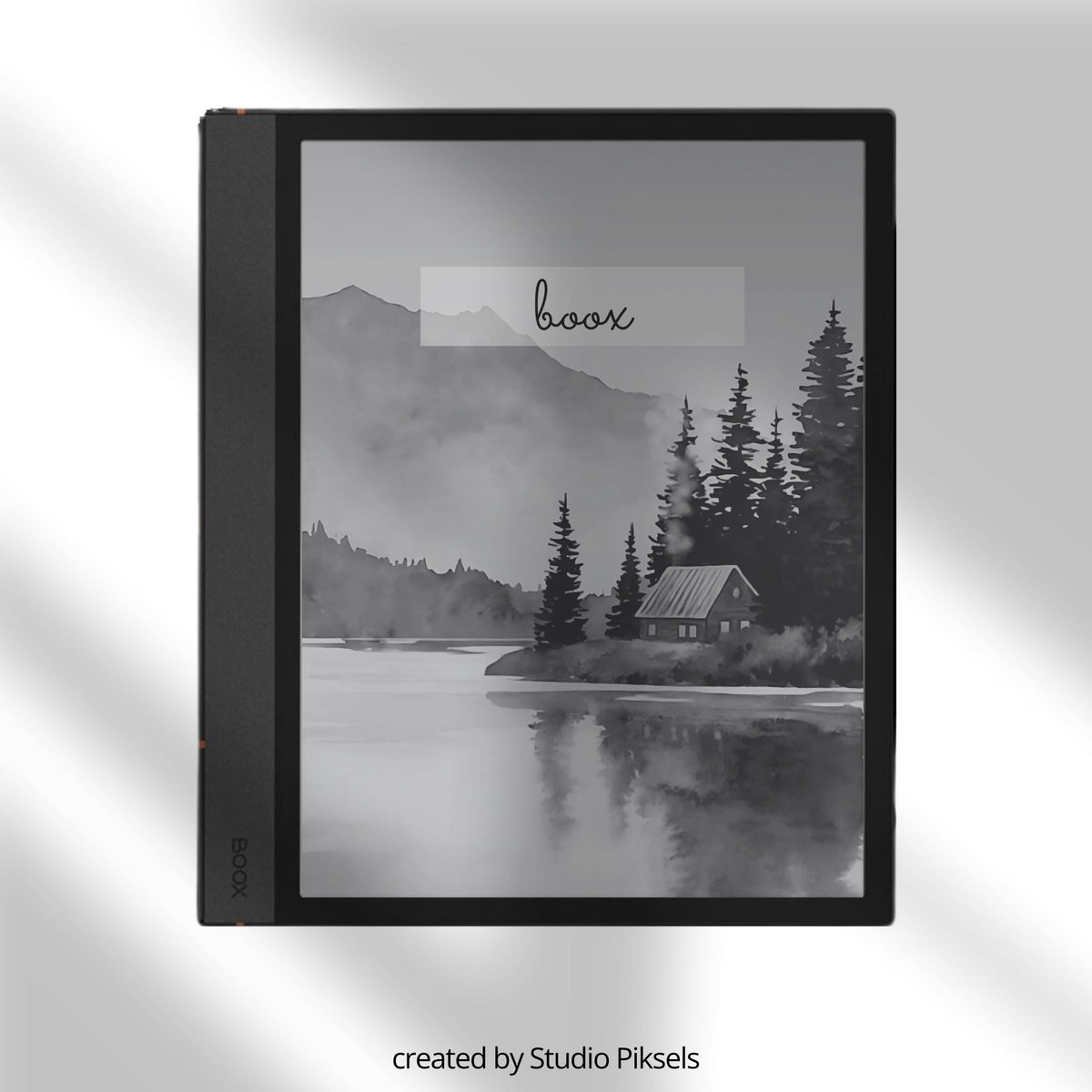 BOOX Sleep Screen Bundle with 24 grayscale nature-inspired screensavers featuring landscape artwork for BOOX E Ink devices 