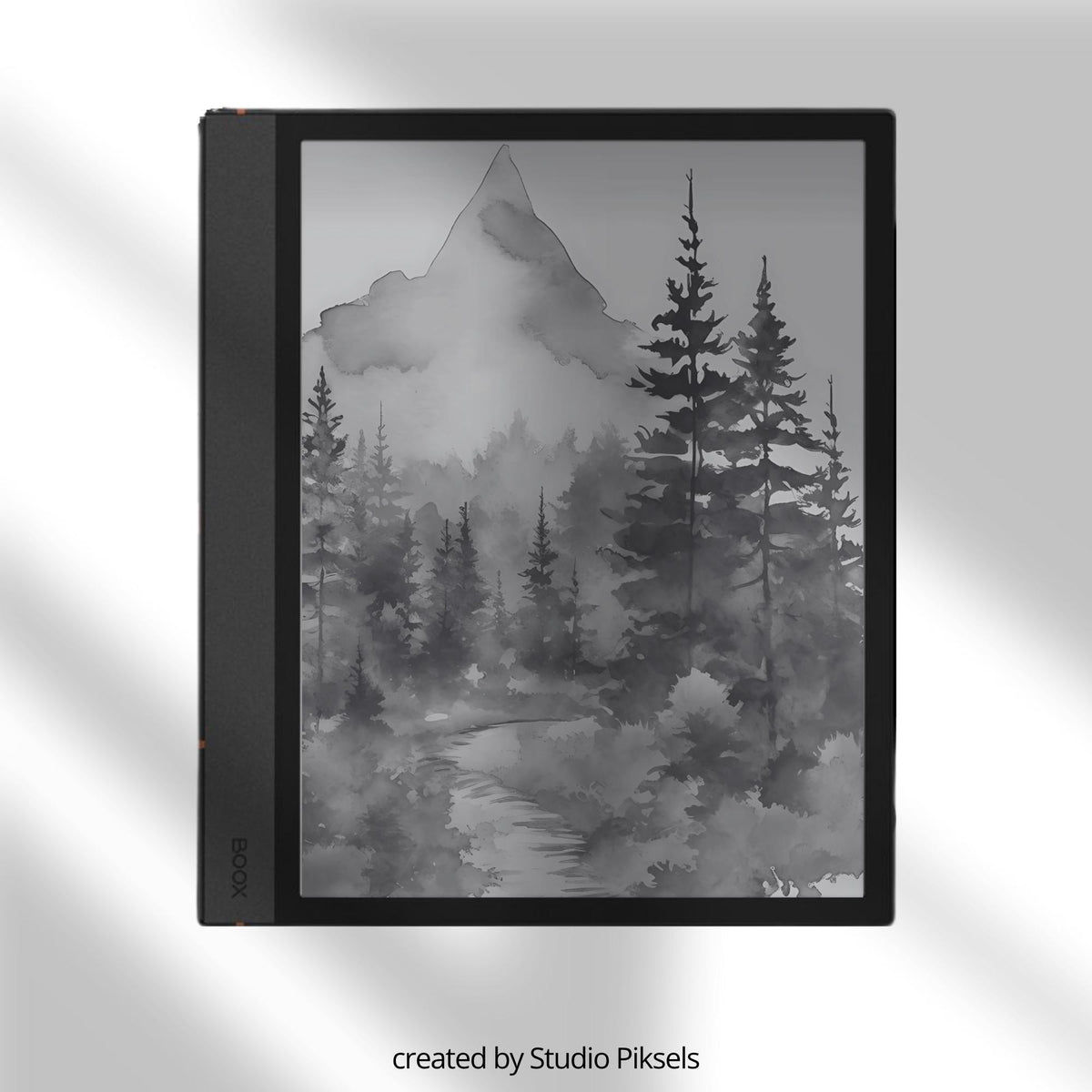 BOOX Sleep Screen Bundle with 24 grayscale nature-inspired screensavers featuring landscape artwork for BOOX E Ink devices 