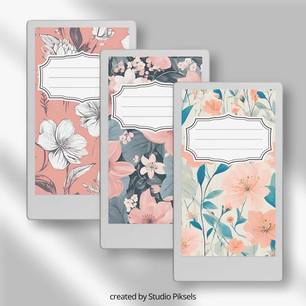 Personalize your digital notebooks with this Flower Notebook Cover Bundle designed for reMarkable Paper Pro Move. This collection includes 12 floral notebook covers featuring soft pastels, botanical patterns, and vibrant flower designs to help organize your notes with a clean and creative style.