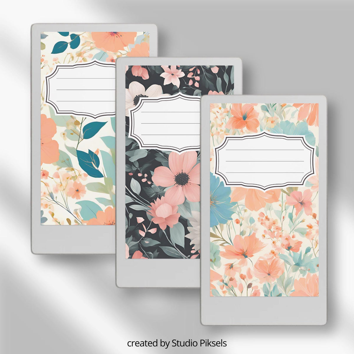 Personalize your digital notebooks with this Flower Notebook Cover Bundle designed for reMarkable Paper Pro Move. This collection includes 12 floral notebook covers featuring soft pastels, botanical patterns, and vibrant flower designs to help organize your notes with a clean and creative style.