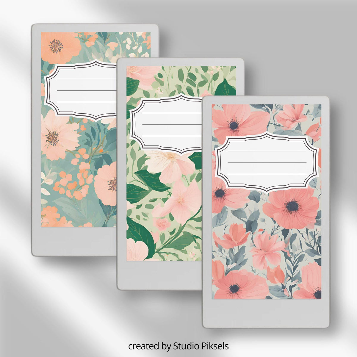 Personalize your digital notebooks with this Flower Notebook Cover Bundle designed for reMarkable Paper Pro Move. This collection includes 12 floral notebook covers featuring soft pastels, botanical patterns, and vibrant flower designs to help organize your notes with a clean and creative style.