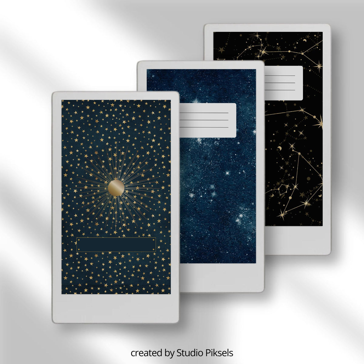 Mixed Pattern Notebook Cover Bundle for reMarkable Paper Pro Move: Digital Covers With Plaid, Celestial, and Whimsical Designs