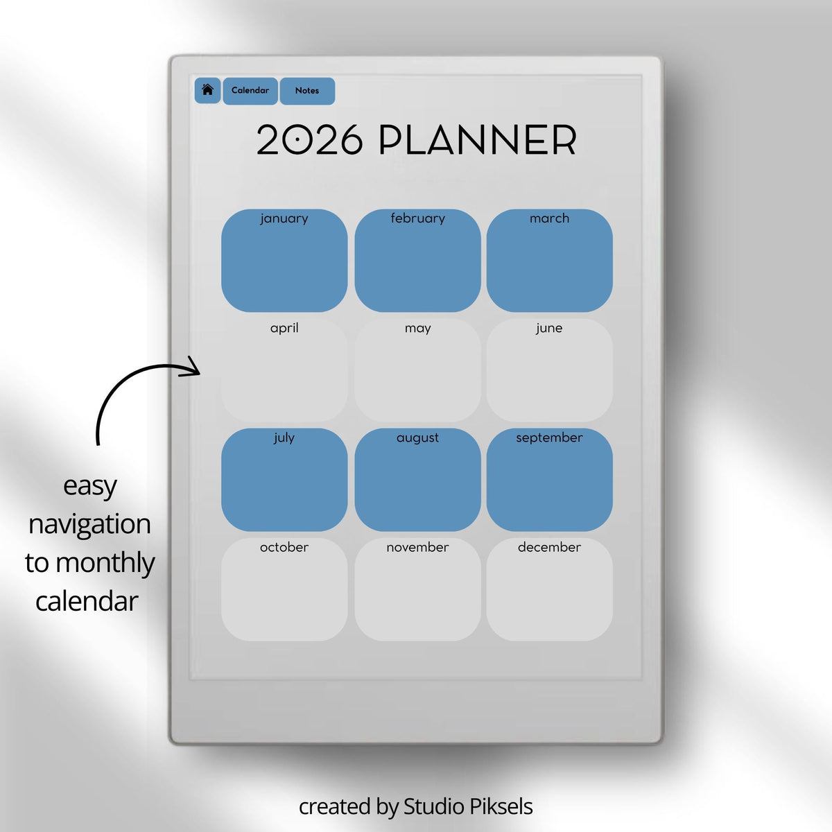 2026 Planner for reMarkable Paper Pro: Digital Hyperlinked Personal Planner, Goal Planner, Calendar and Yearly Planner for...