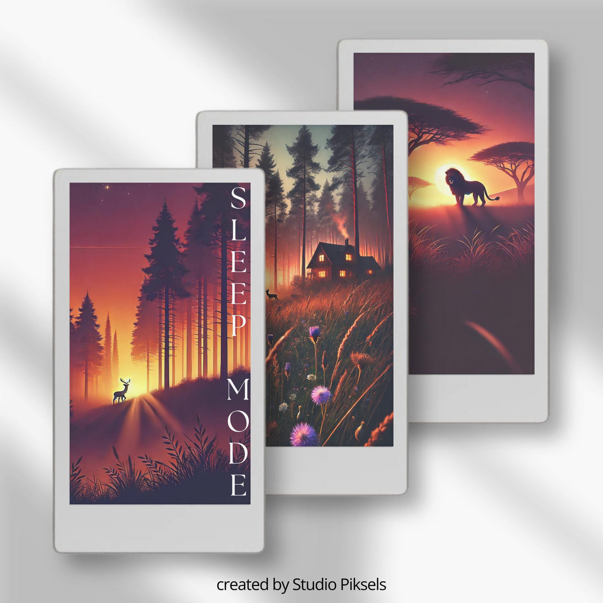Collection of 13 nature-inspired sleep screens for reMarkable Paper Pro Move, featuring forests and mountains, with two versions per design and high-resolution PNG files.