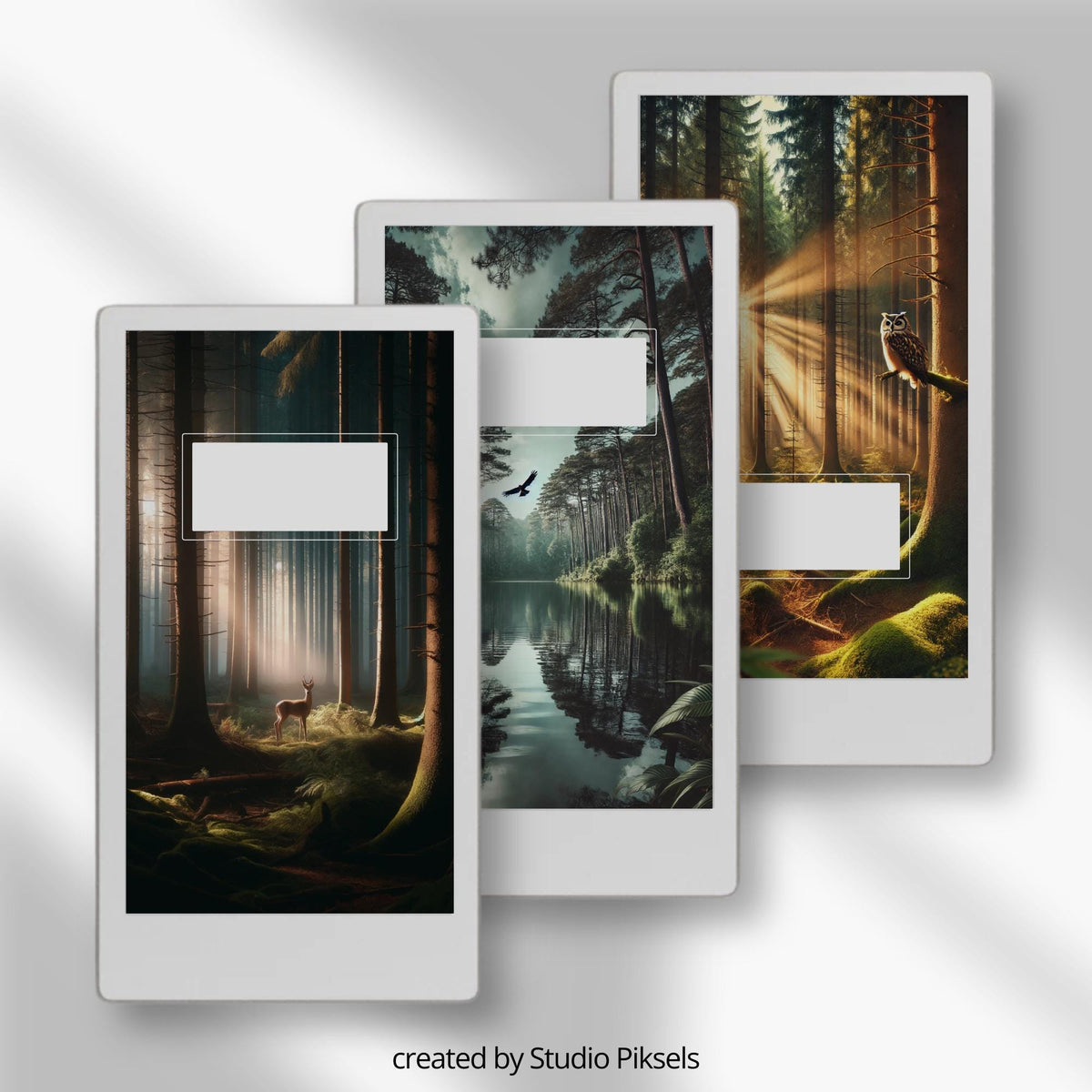 Bring the serenity of the forest to your reMarkable Paper Pro Move with this set of 13 digital notebook covers. Each design features woodland scenes, glowing sunsets, moonlit nights, and cozy cabins to create a nature-inspired aesthetic.