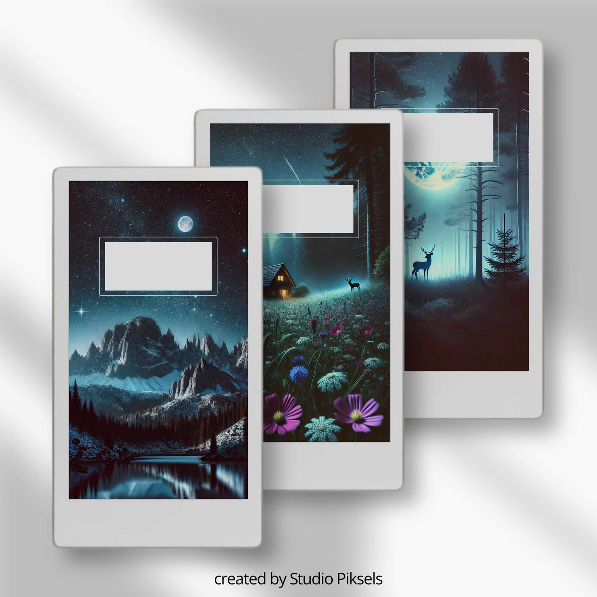 Bring the serenity of the forest to your reMarkable Paper Pro Move with this set of 13 digital notebook covers. Each design features woodland scenes, glowing sunsets, moonlit nights, and cozy cabins to create a nature-inspired aesthetic.
