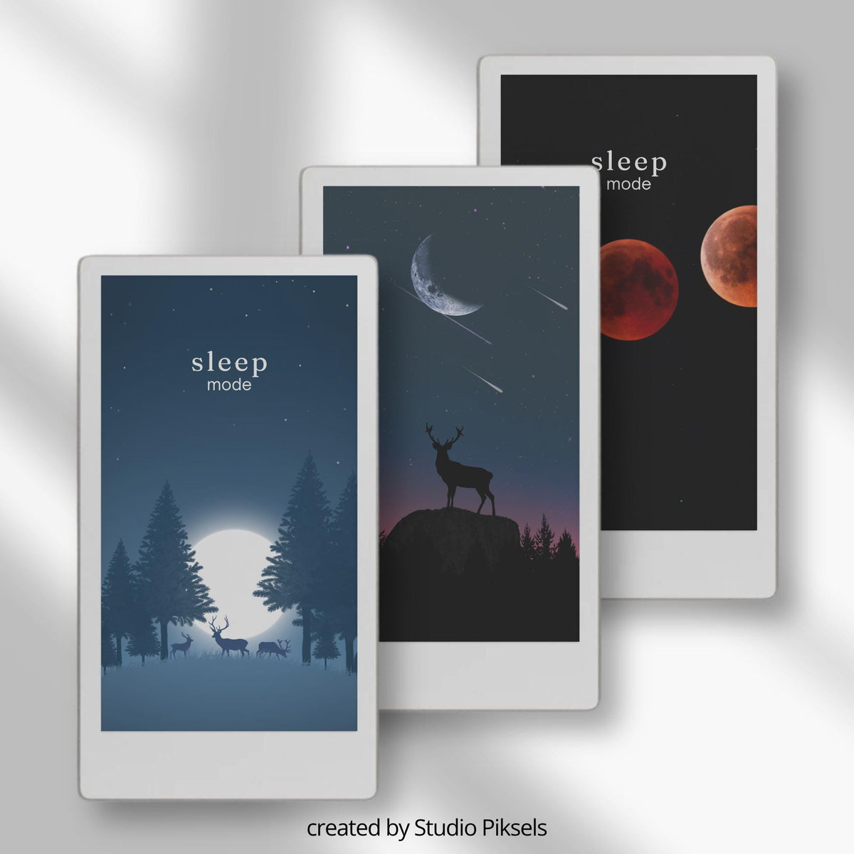 Customize your device with this Lunar Sleep Screen Bundle designed for reMarkable Paper Pro Move. This collection includes 24 moon-inspired sleep screens featuring glowing moons, lunar phases, eclipses, starry skies, and atmospheric night scenes that bring a calm and celestial look to your device during sleep mode.