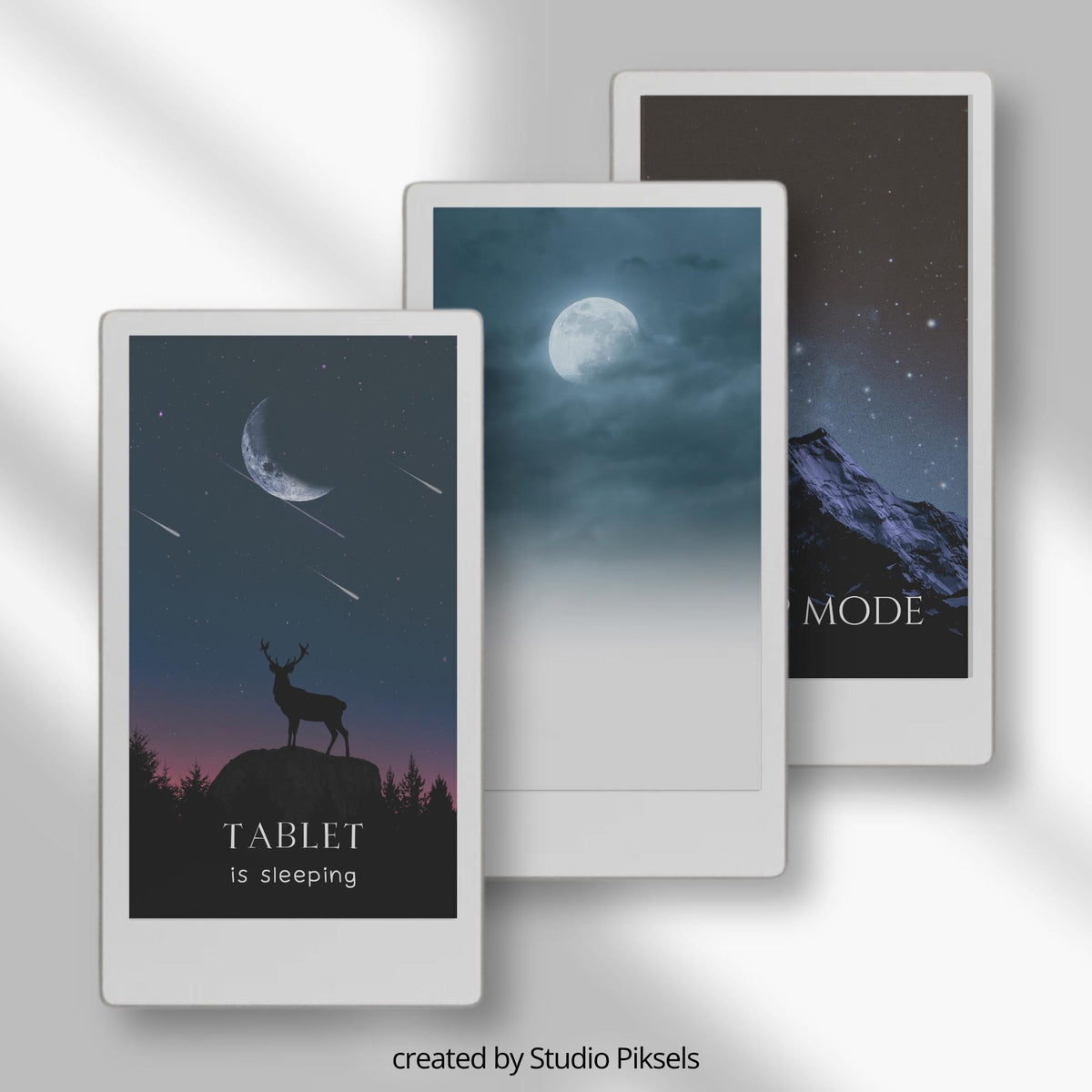Customize your device with this Lunar Sleep Screen Bundle designed for reMarkable Paper Pro Move. This collection includes 24 moon-inspired sleep screens featuring glowing moons, lunar phases, eclipses, starry skies, and atmospheric night scenes that bring a calm and celestial look to your device during sleep mode.