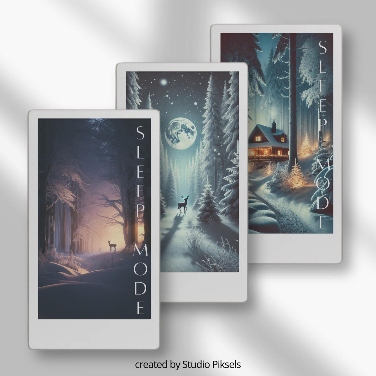 Transform your reMarkable Paper Pro Move into a winter retreat with this seasonal sleep screen bundle. Featuring cabins, snowy forests, and starry nights, each design adds a cozy and calming atmosphere to your device.