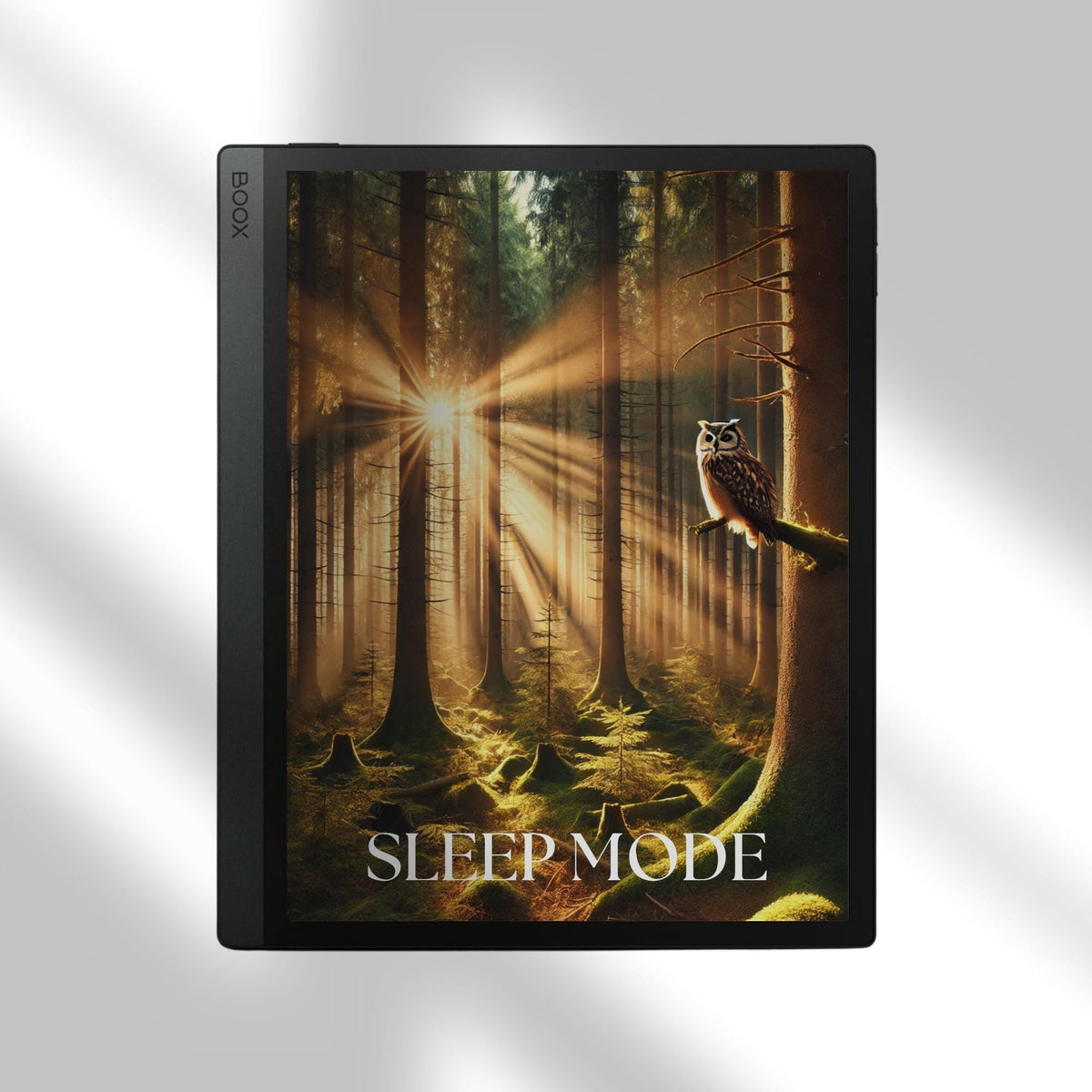 BOOX Sleep Screen Bundle with 26 forest and nature screensavers featuring cabins, sunsets, and peaceful landscapes for BOOX E Ink devices