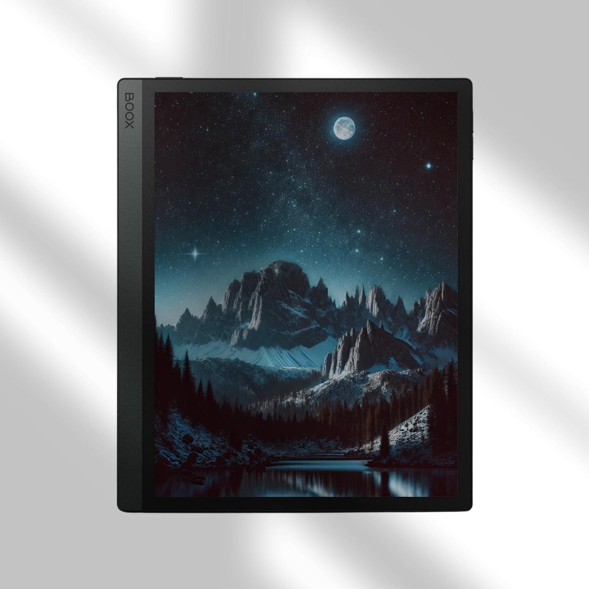 BOOX Sleep Screen Bundle with 26 forest and nature screensavers featuring cabins, sunsets, and peaceful landscapes for BOOX E Ink devices