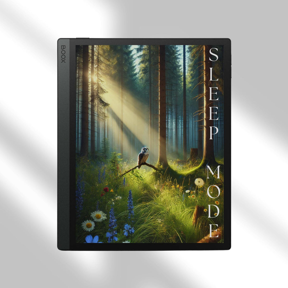 BOOX Sleep Screen Bundle with 26 forest and nature screensavers featuring cabins, sunsets, and peaceful landscapes for BOOX E Ink devices