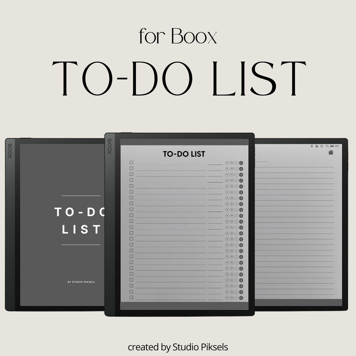 Hyperlinked To Do List for BOOX with linked task pages, grayscale productivity layouts, and digital planning notebook design.