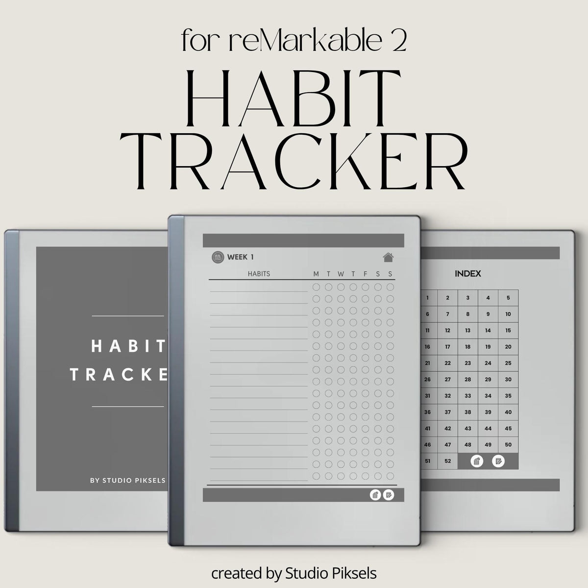 Hyperlinked Habit Tracker for reMarkable 1 and reMarkable 2.