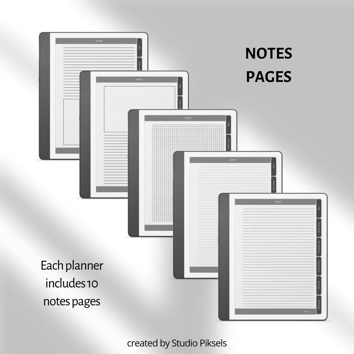Bible Study Journal Bundle for Kindle Scribe with hyperlinked scripture study journals, sermon notes, prayer pages, and devotion templates.