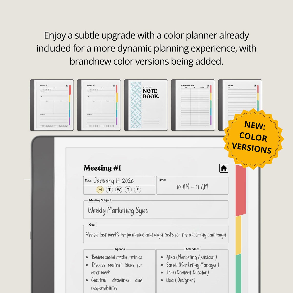 Full Access Template Bundle for Kindle Scribe featuring digital planners, notebooks, productivity trackers, puzzles, and hyperlinked templates.