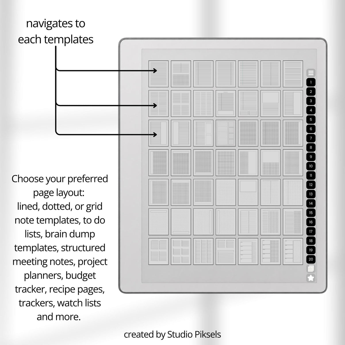 Build a custom infinite digital notebook using hyperlinked templates on reMarkable Paper Pro.