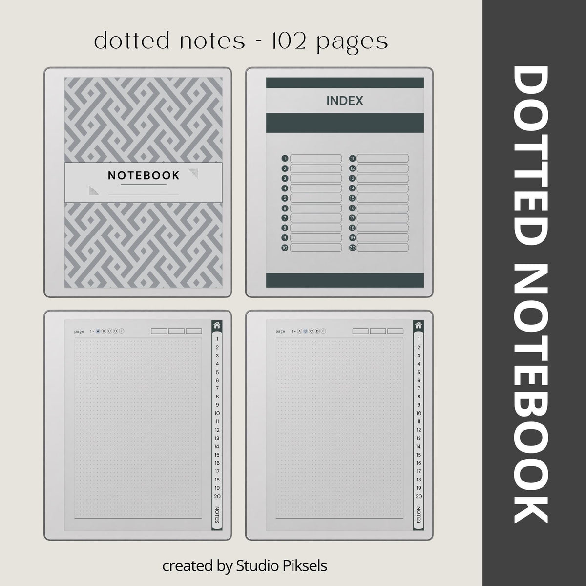 Custom Index Notebook Bundle for reMarkable Paper Pure