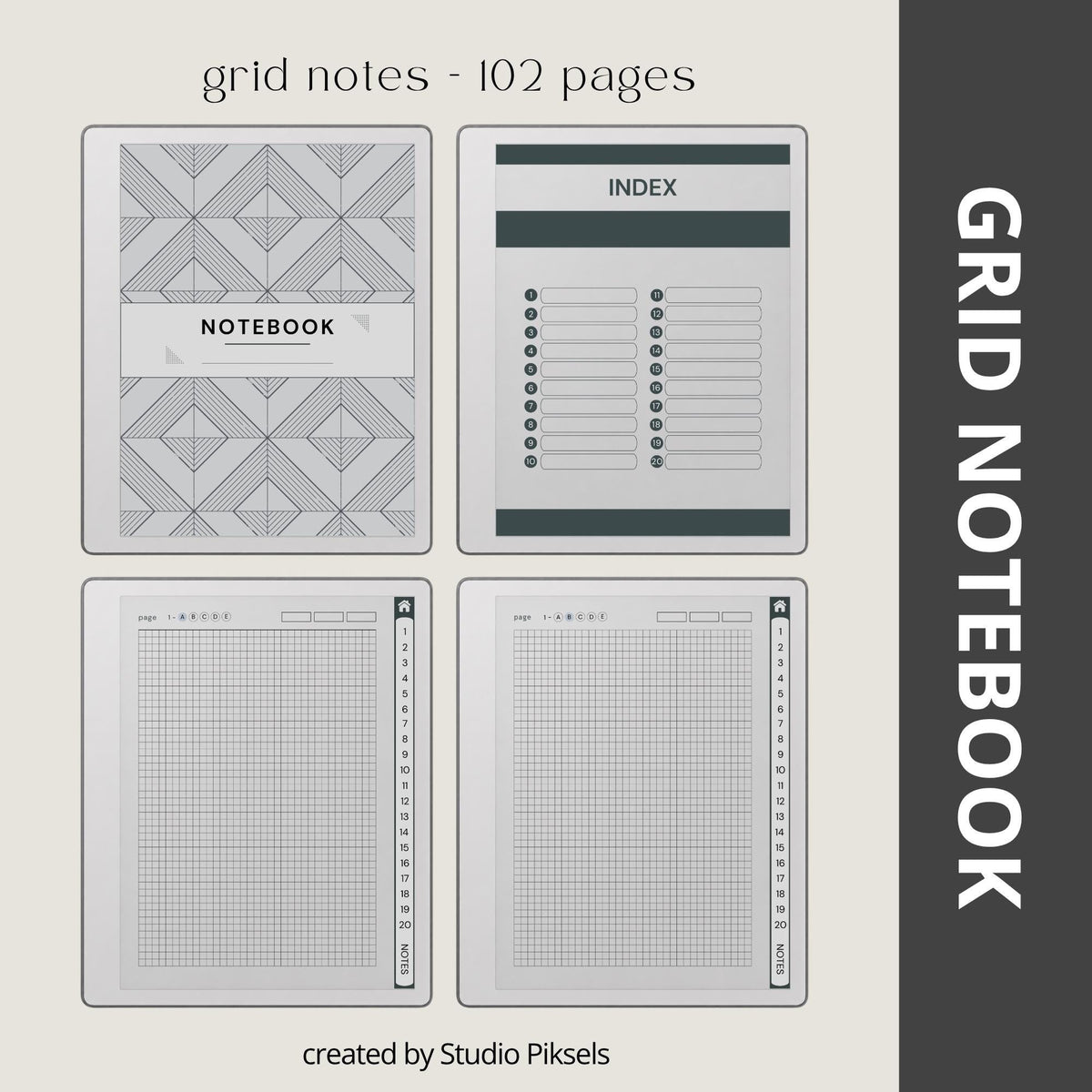 Custom Index Notebook Bundle for reMarkable Paper Pure