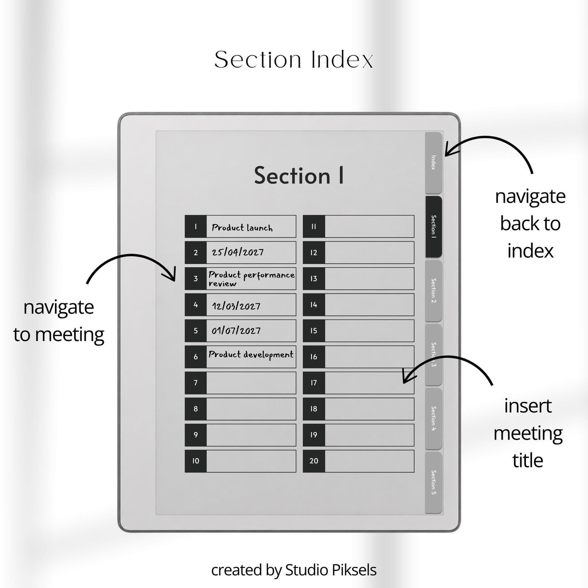 Meeting Minutes Notebook Bundle for reMarkable Paper Pure