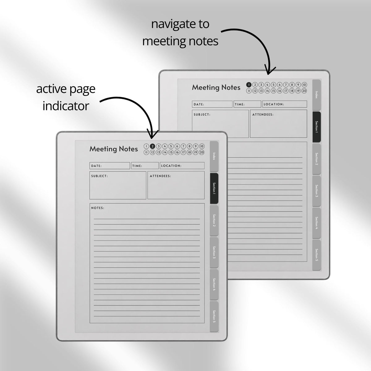 Meeting Minutes Notebook Bundle for reMarkable Paper Pure