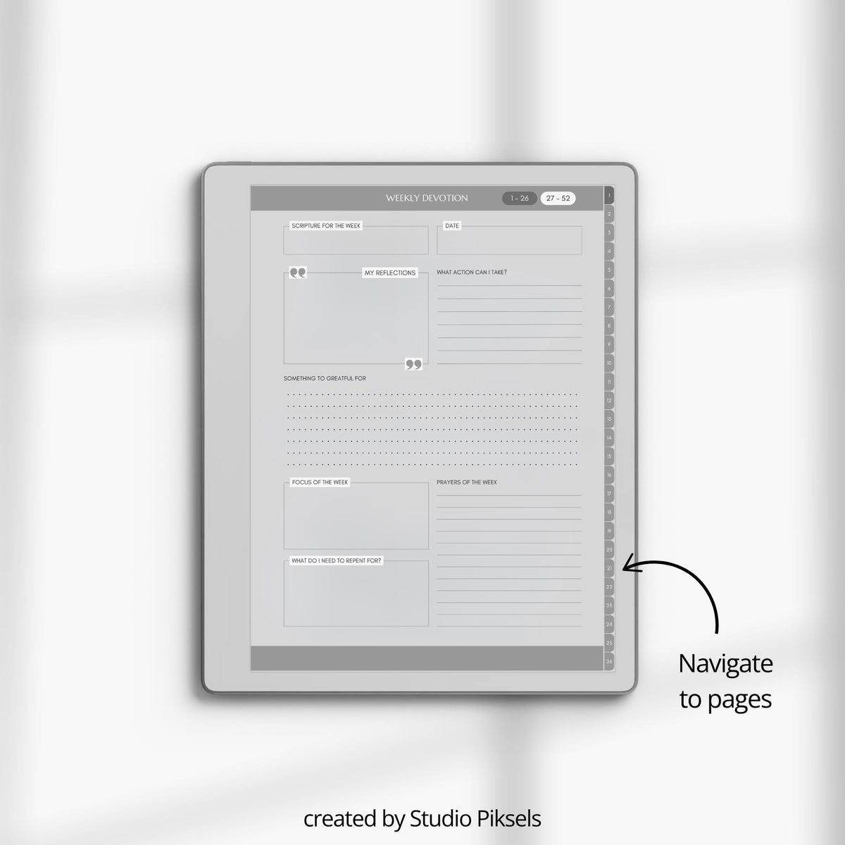 Bible Journal Bundle for reMarkable Paper Pure & reMarkable 2 with Bible study journals, sermon notes, prayer journal, devotion planner & hyperlinked templates.
