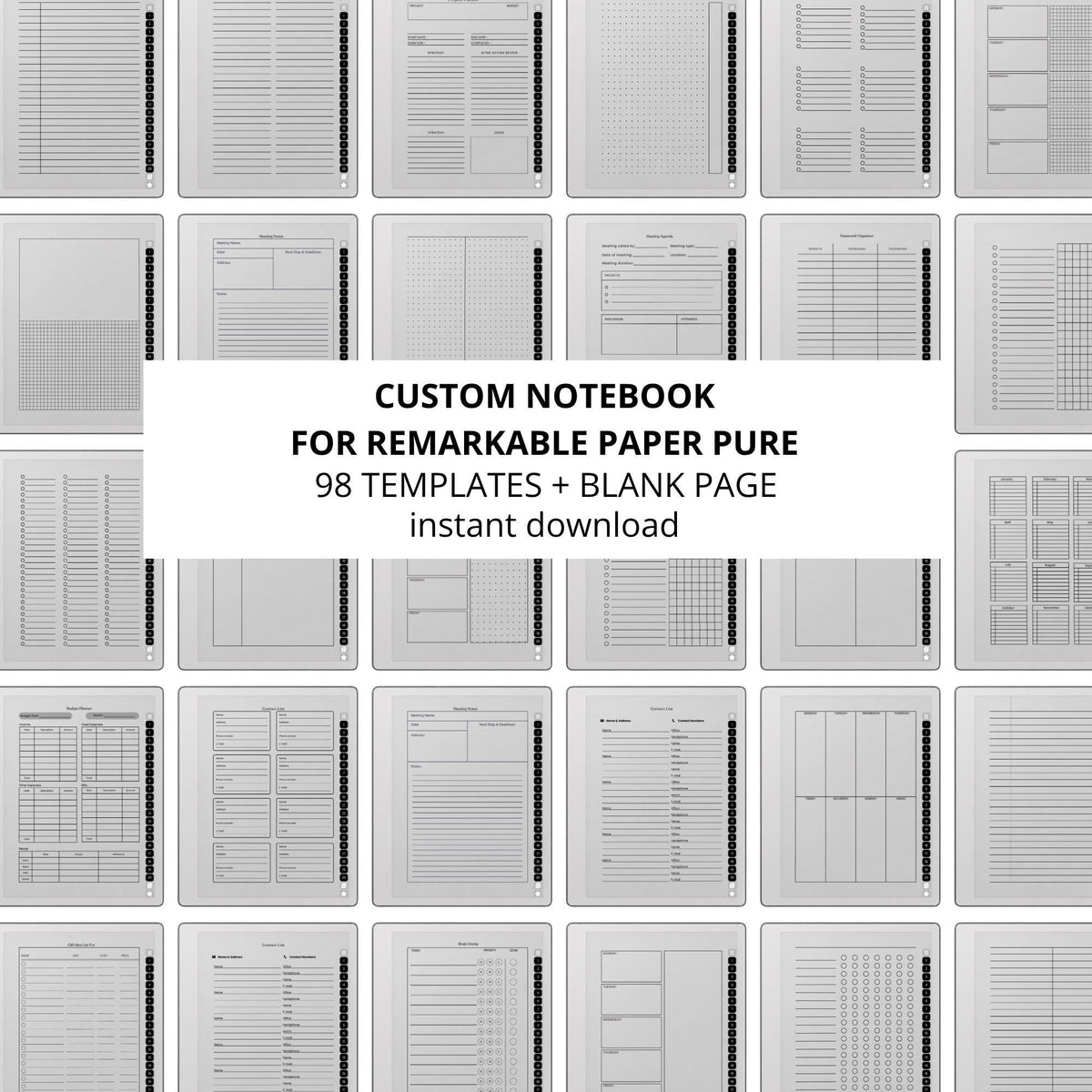 Custom Infinite Notebook for reMarkable Paper Pure