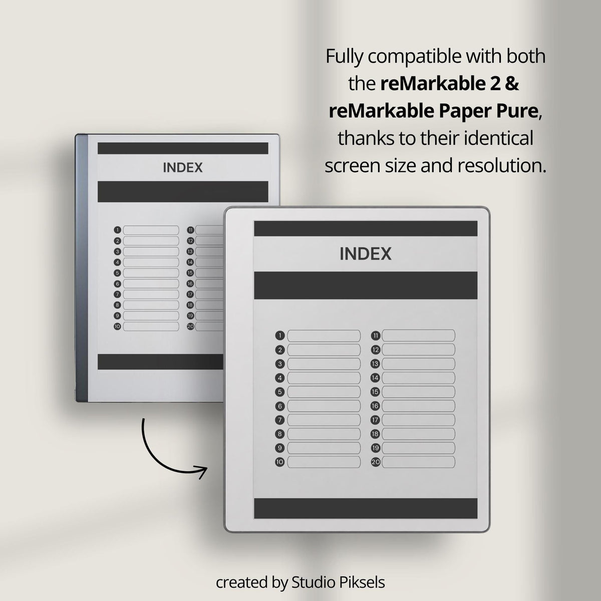 Custom Index Notebook Bundle for reMarkable Paper Pure
