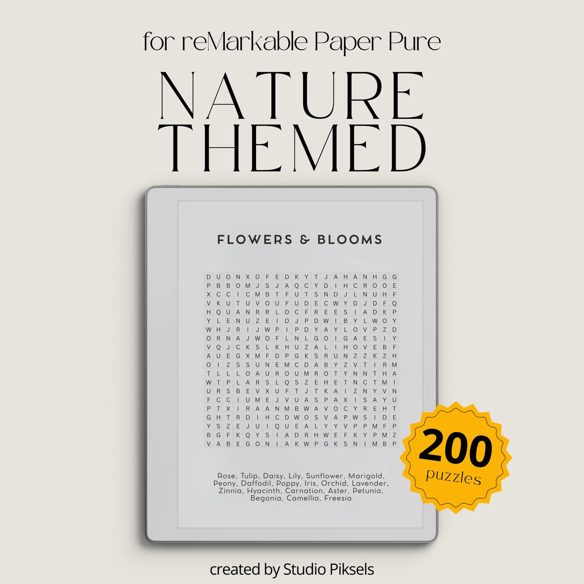 Word Search Puzzle Bundle for reMarkable Paper Pure