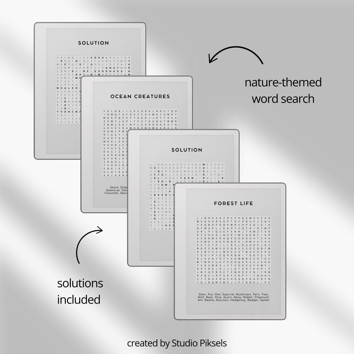 Word Search Puzzle Bundle for reMarkable Paper Pure