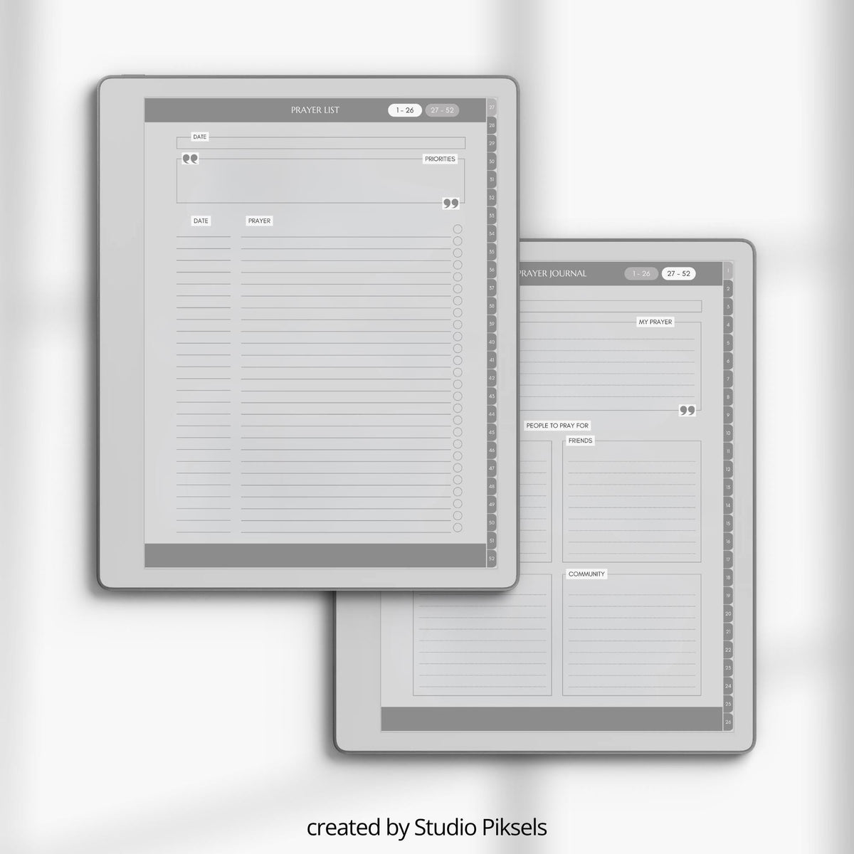 Bible Journal Bundle for reMarkable Paper Pure & reMarkable 2 with Bible study journals, sermon notes, prayer journal, devotion planner & hyperlinked templates.