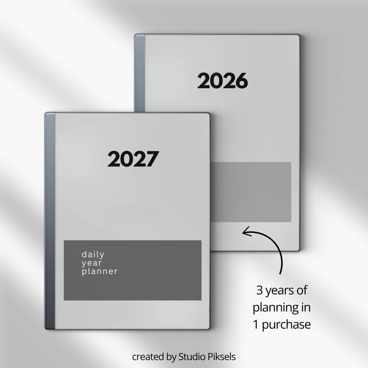 2026 + 2027 Daily Year Planners for reMarkable 2 & Paper Pure digital product preview.