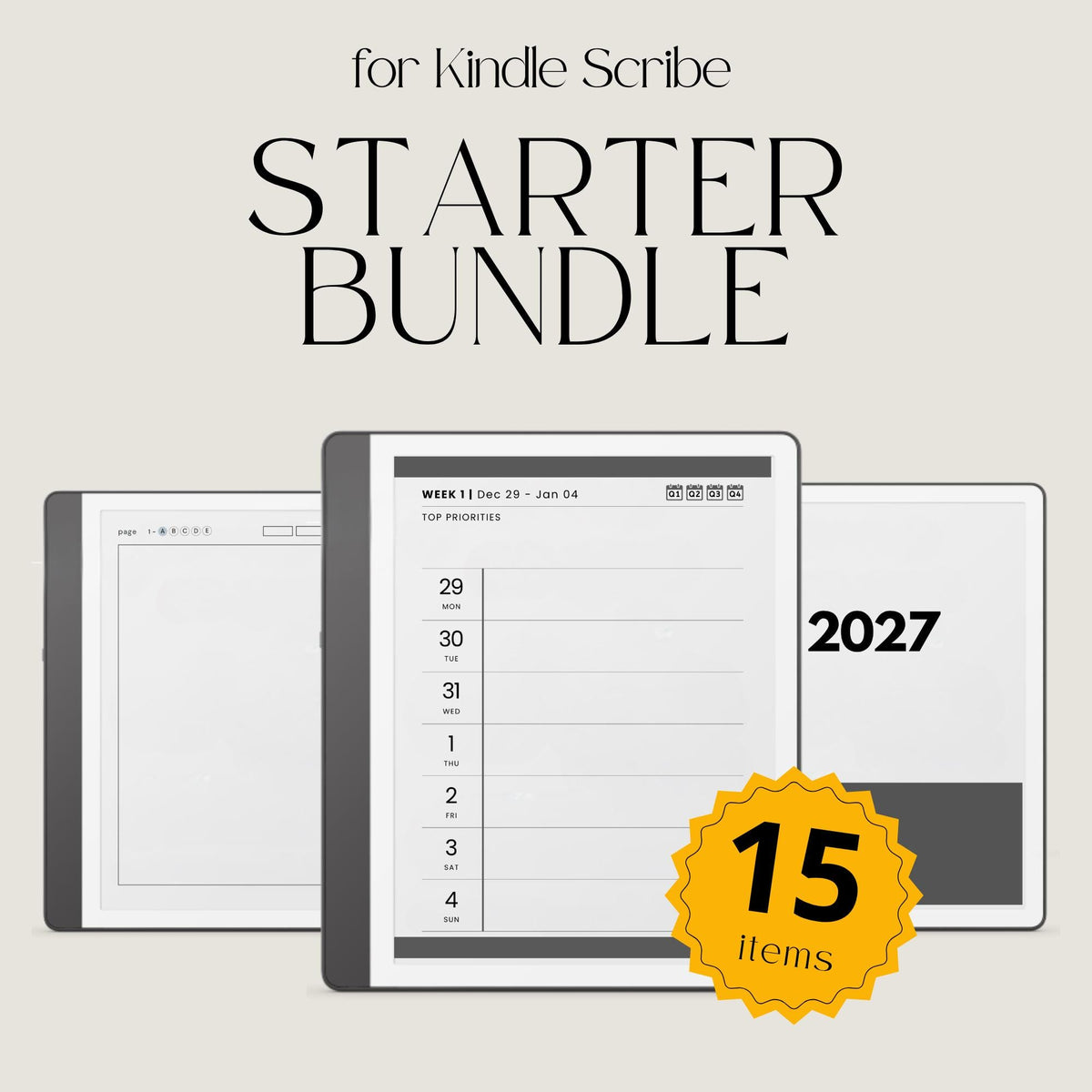 Starter Bundle for Kindle Scribe digital product preview.