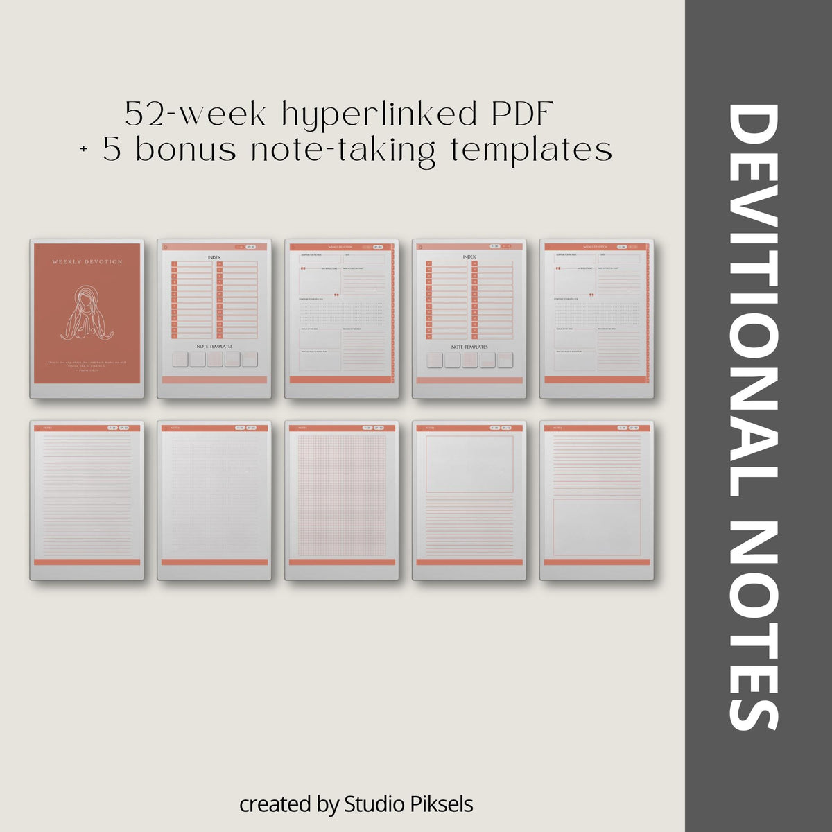 Write weekly scripture reflections using a digital devotion journal on reMarkable Paper Pro.