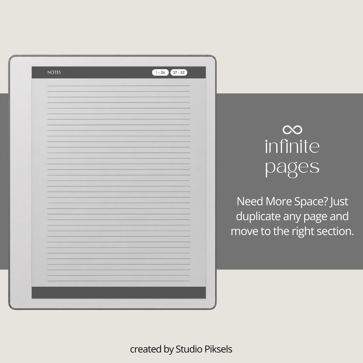 Hyperlinked Weekly Prayer Journal for reMarkable 2 and reMarkable Paper Pure with 52 weekly prayer pages, prayer lists, Bible study notes, and monochrome e-ink layouts.