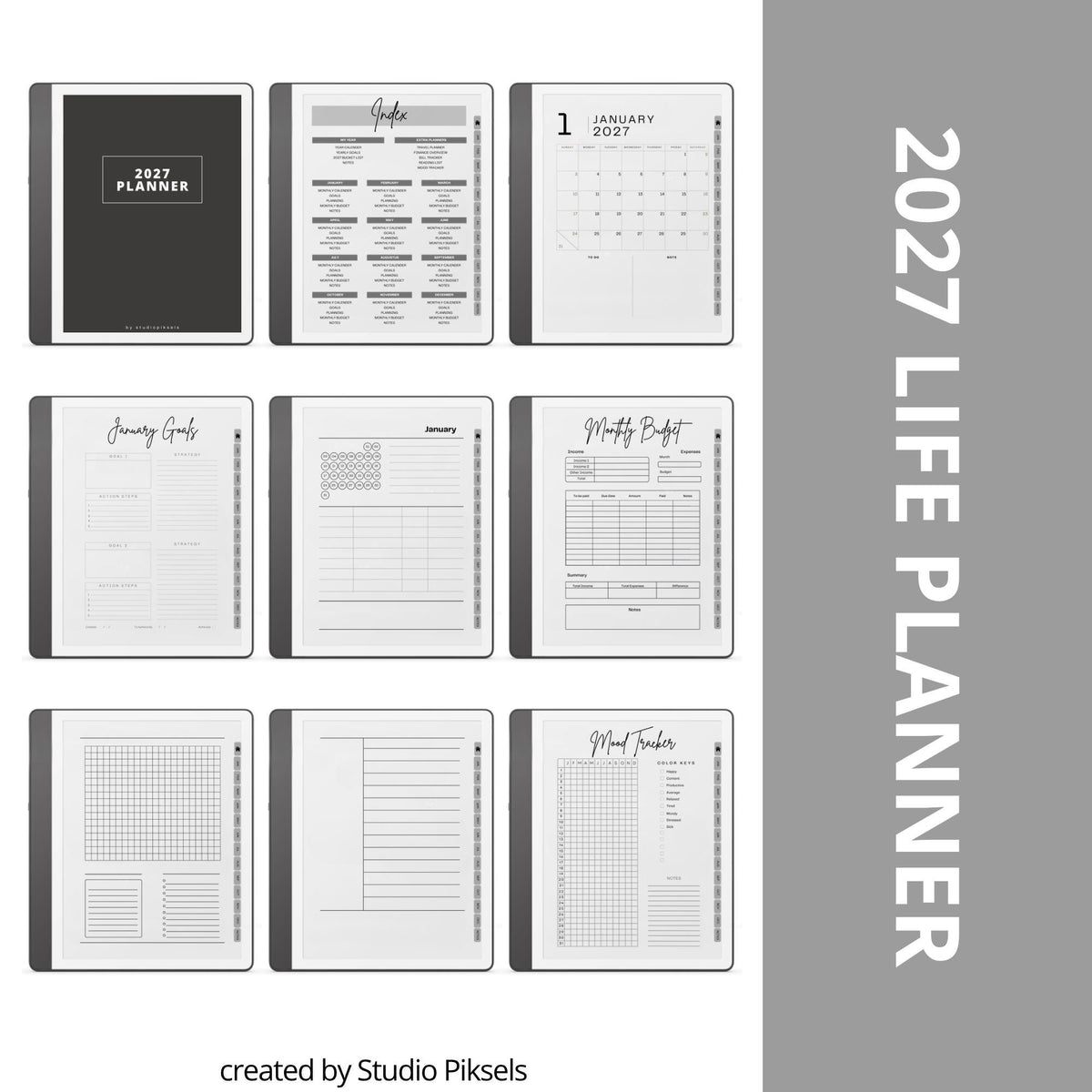 Organize two full years with clarity and structure using this 2026 and 2027 Planner Bundle designed for Kindle Scribe