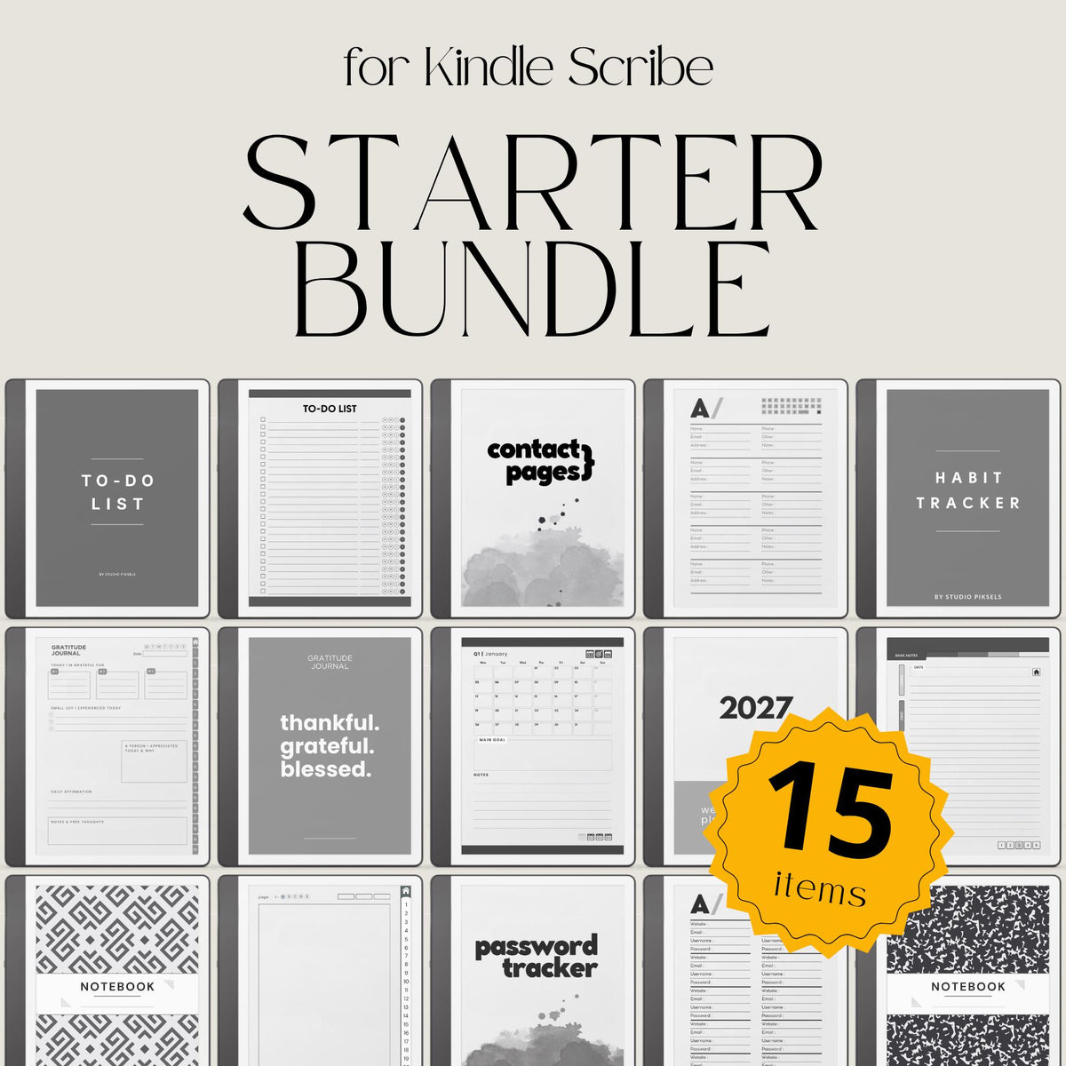 Starter Bundle for Kindle Scribe digital product preview.