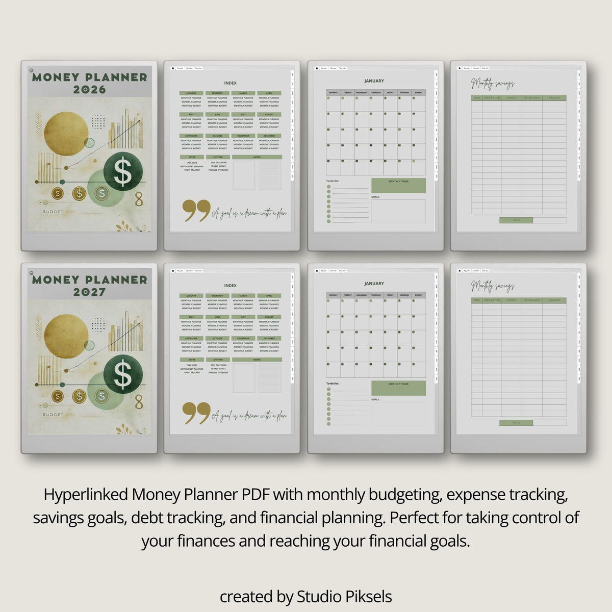 2026 + 2027 Budget Planner for reMarkable Paper Pro
