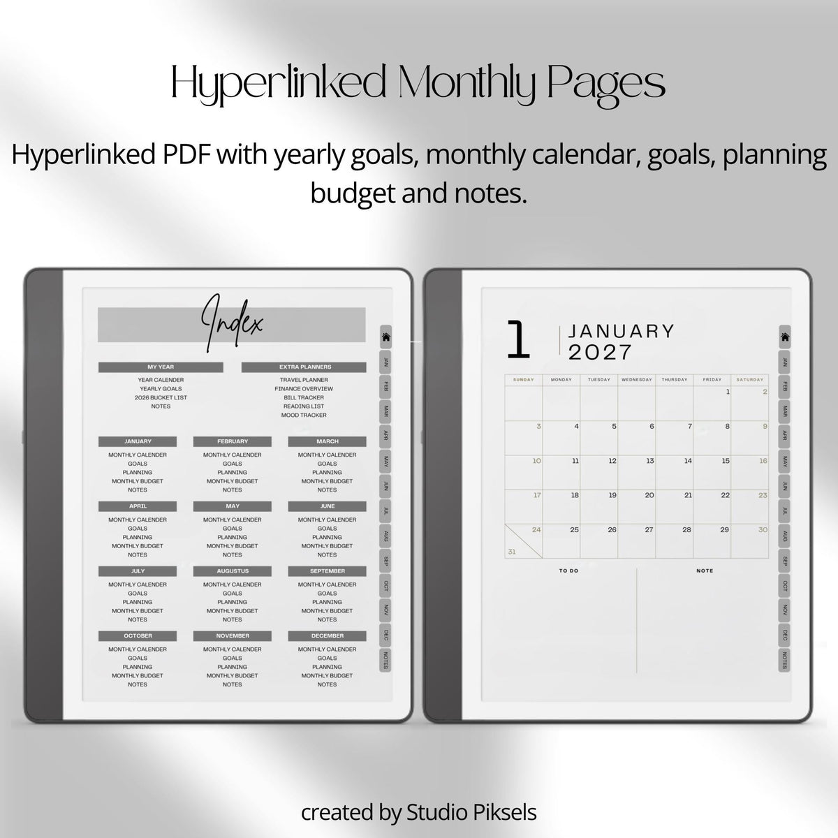 Organize two full years with clarity and structure using this 2026 and 2027 Planner Bundle designed for Kindle Scribe