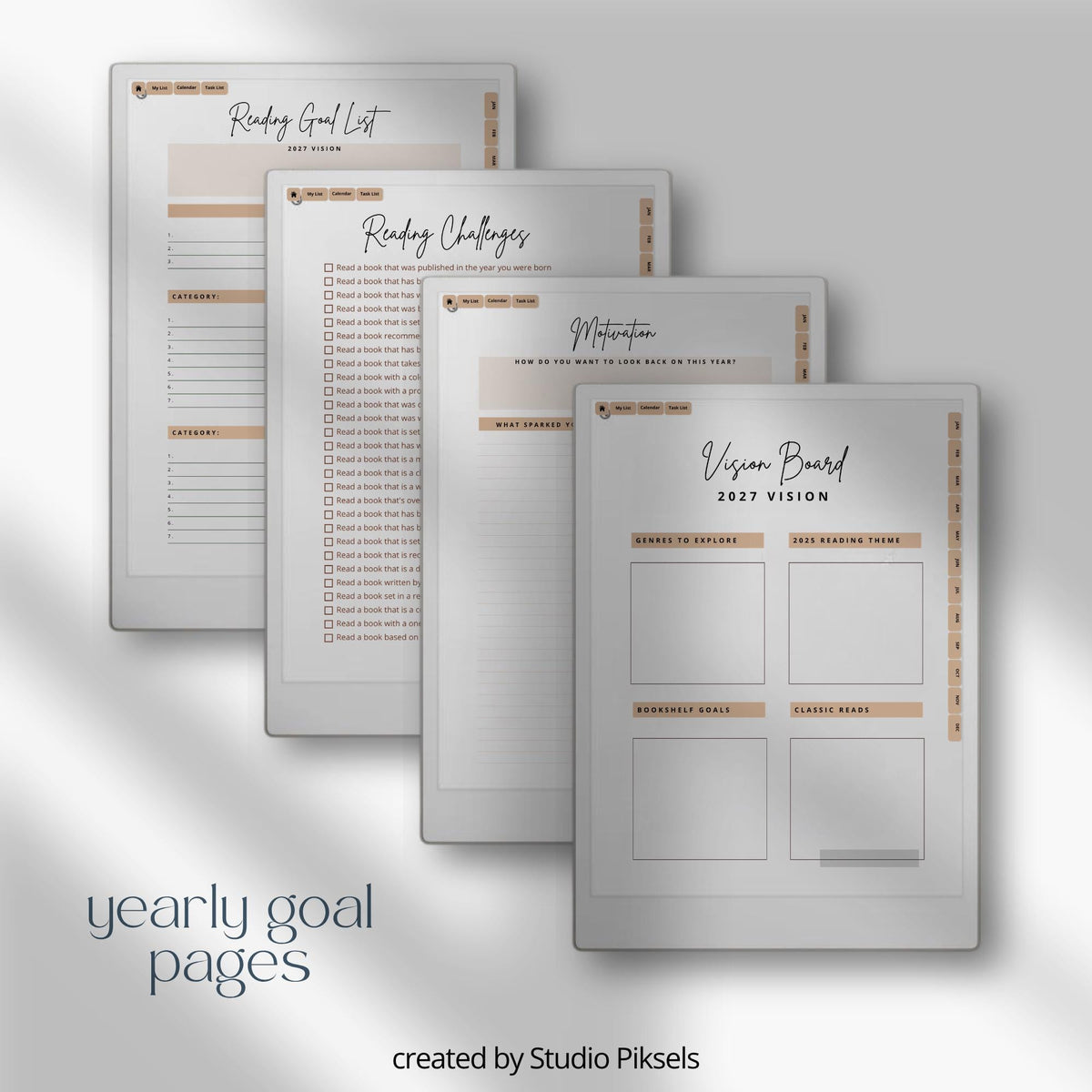 2026 + 2027 Reading Planner for reMarkable Paper Pro