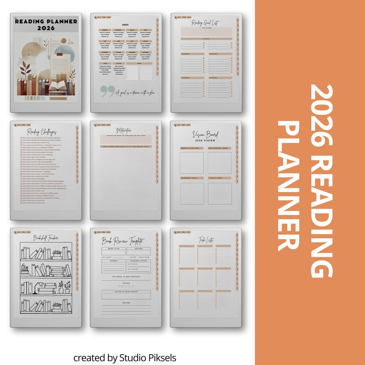2026 + 2027 Reading Planner for reMarkable Paper Pro