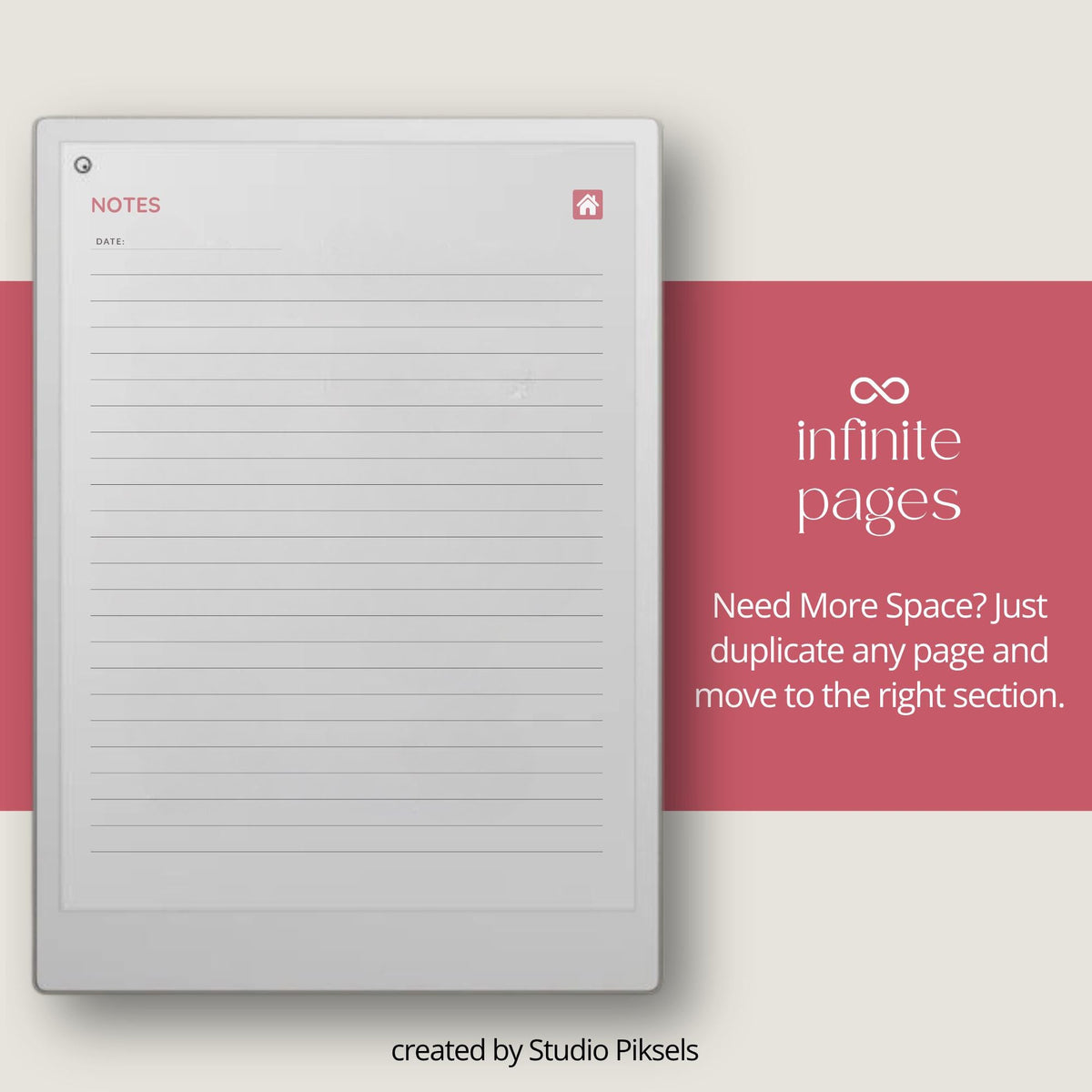 Health Tracker for reMarkable Paper Pro featuring blue, red, green, and mustard color themes with hyperlinked sleep, hydration, blood pressure, blood sugar, mood, symptom, medication, and period tracking pages.