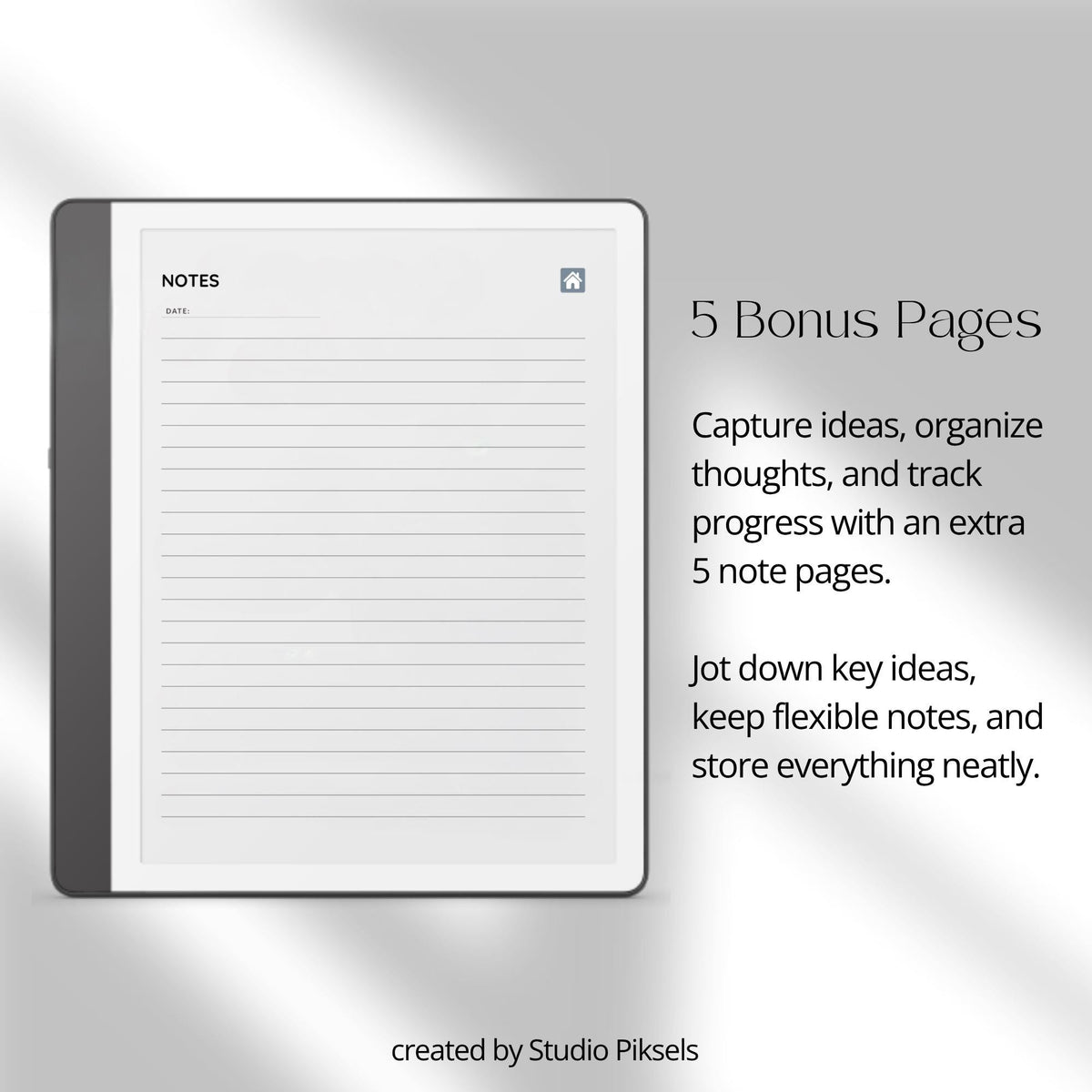 Health Tracker for Kindle Scribe featuring a slate gray monochrome design with hyperlinked sleep, hydration, blood pressure, blood sugar, mood, symptom, medication, and period tracking pages.