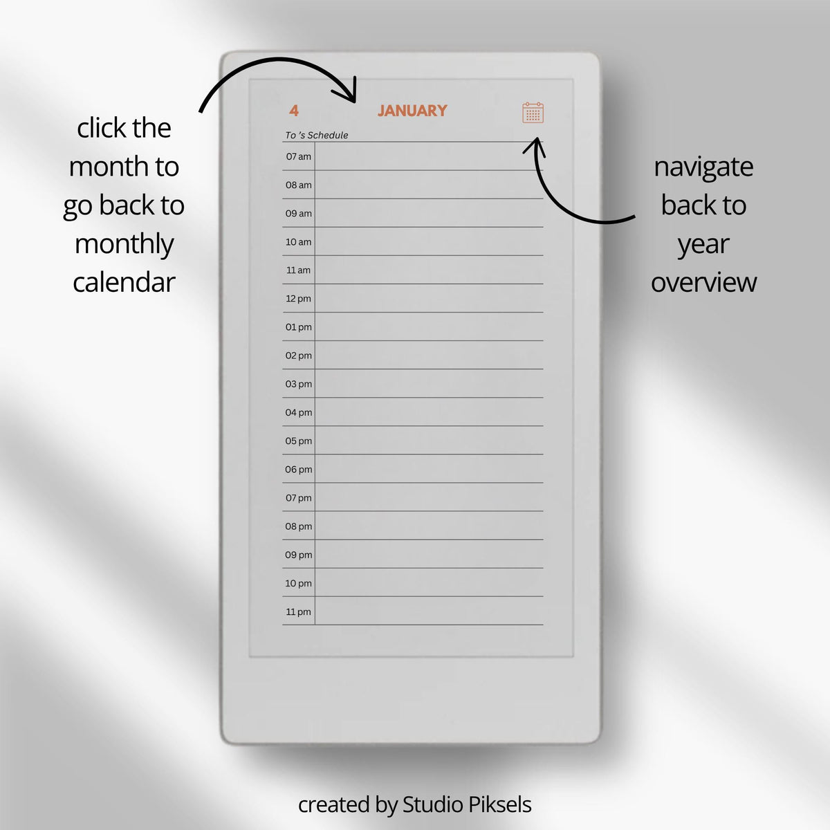 2-Year Hyperlinked Planner Bundle for reMarkable Paper Pro Move featuring 2026 and 2027 hyperlinked PDF planners with yearly overviews, monthly calendars, daily hourly planning pages, and seamless navigation on the color e-ink display.