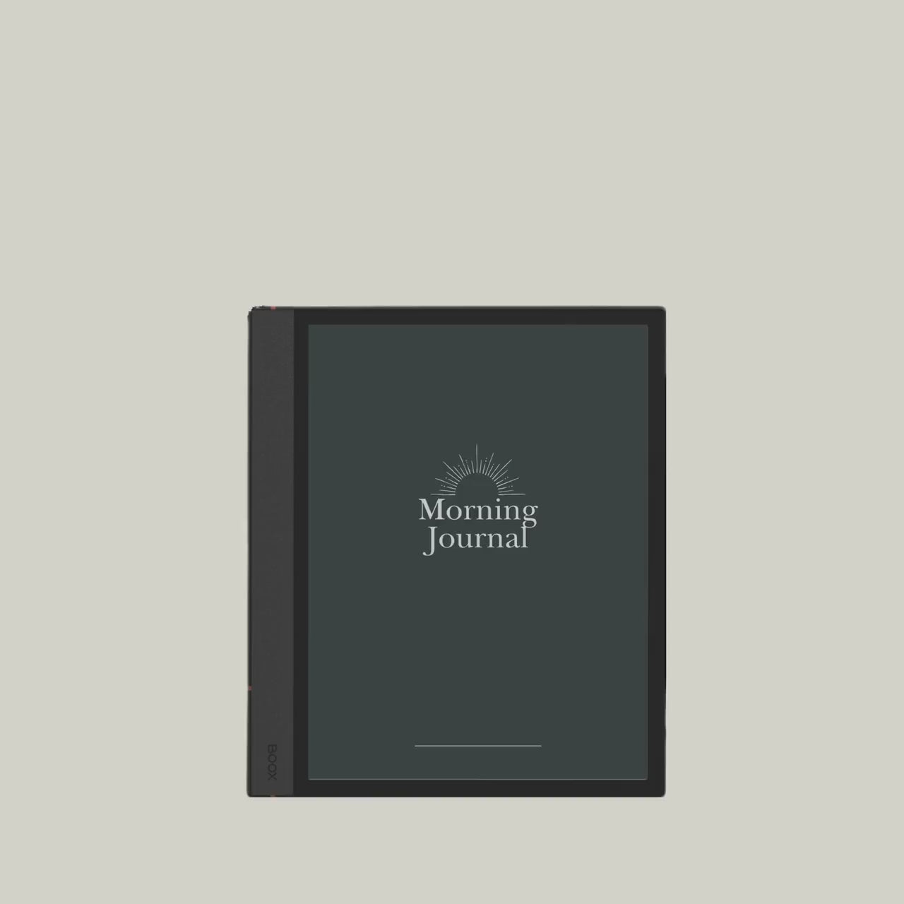 Morning Journal Bundle for BOOX with hyperlinked gratitude pages, mindfulness prompts, and grayscale digital journaling layouts.