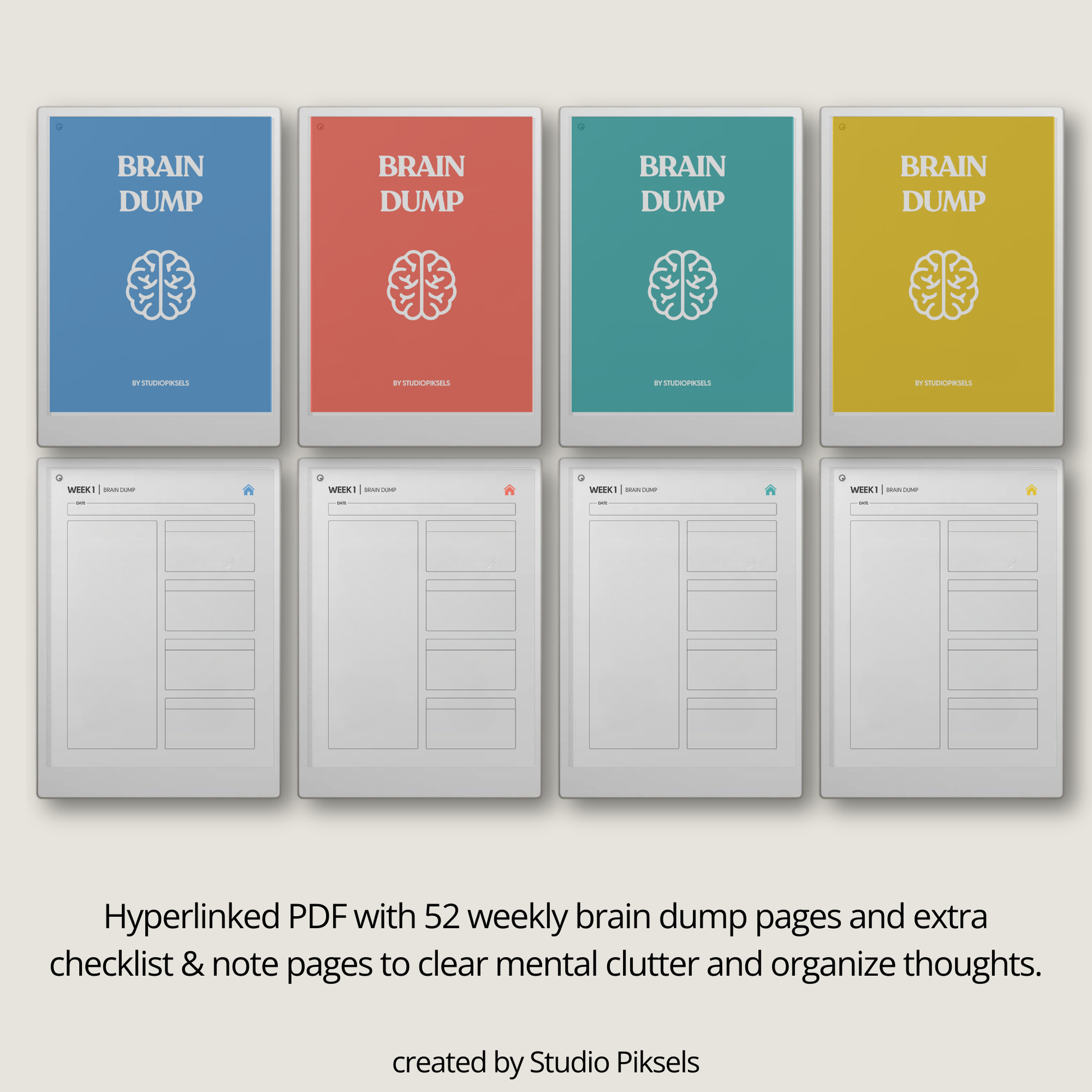 Brain Dump & Mental Clutter Journal for reMarkable Paper Pro