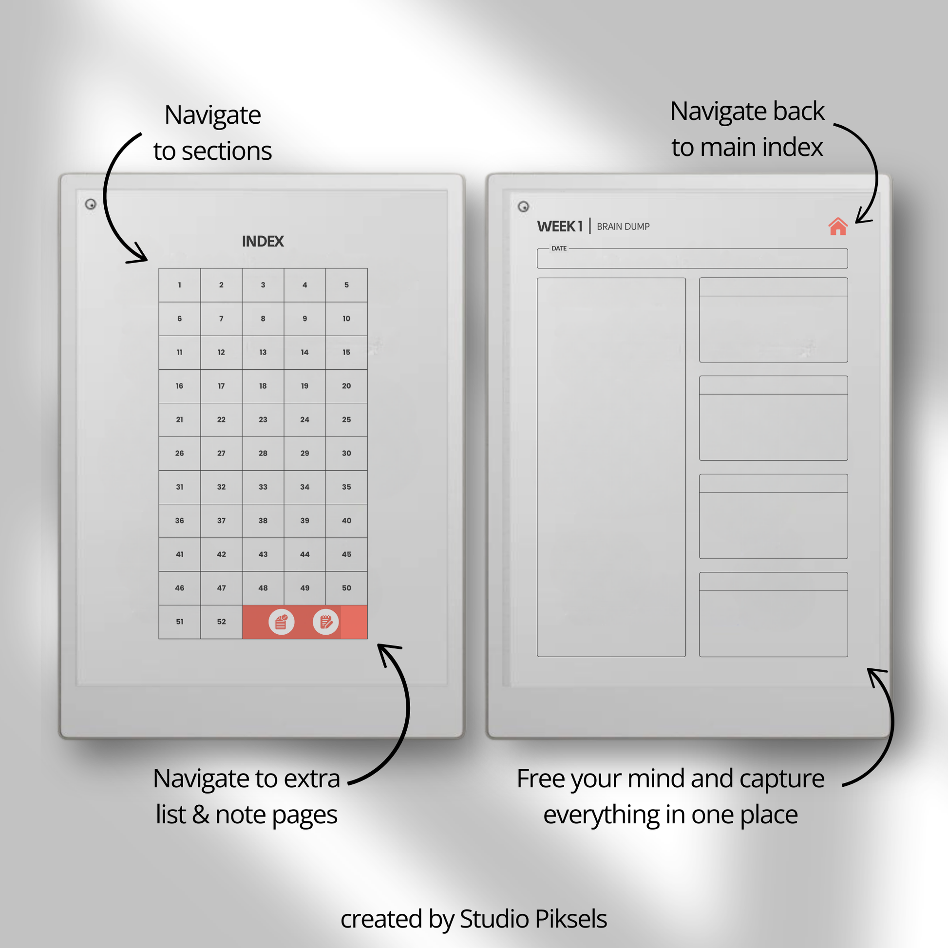 Brain Dump & Mental Clutter Journal for reMarkable Paper Pro