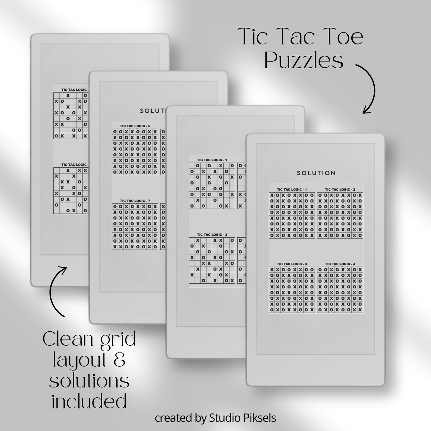 Puzzle Bundle PDF for reMarkable Paper Pro Move with Sudoku, Kakuro, maze puzzles, and logic games for brain training.