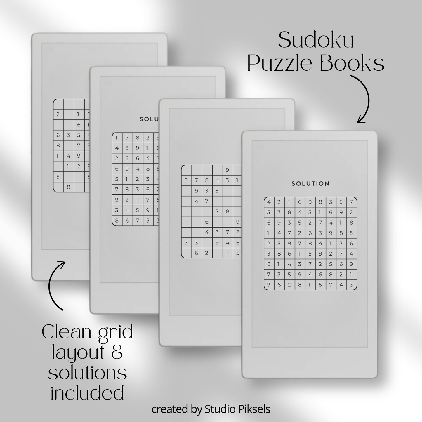 Puzzle Bundle PDF for reMarkable Paper Pro Move with Sudoku, Kakuro, maze puzzles, and logic games for brain training.