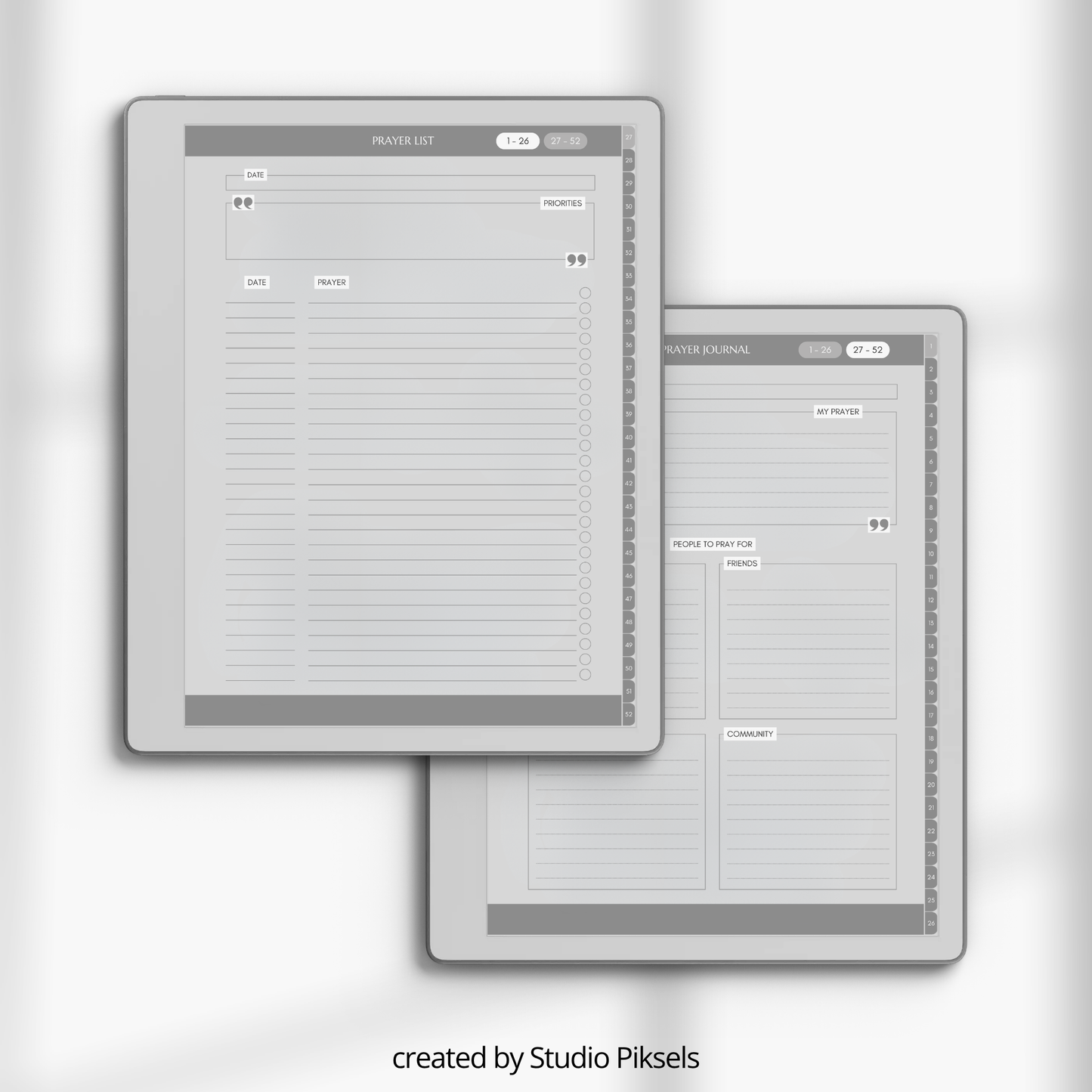 Bible Journal Bundle for reMarkable Paper Pure & reMarkable 2 with Bible study journals, sermon notes, prayer journal, devotion planner & hyperlinked templates.